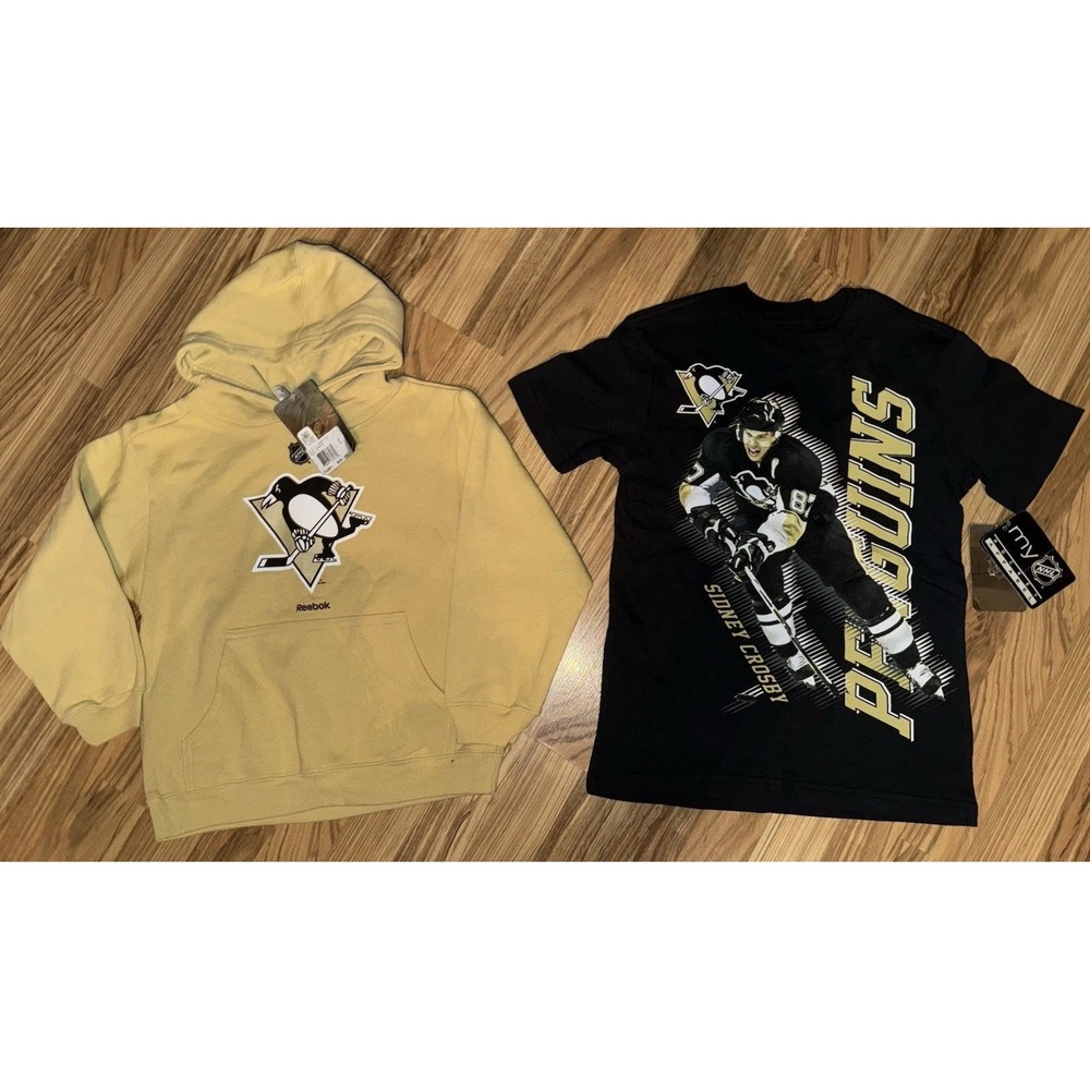 Pittsburgh Penguins NEW Boys Sz 8‎ T-Shirt Hoodie Lot Cotton EUC Crosby